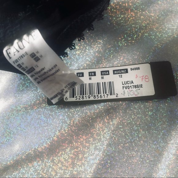 Fauve Chocolate Brown & Black Lacey Garter Belt w/ Bows Size Medium - NWT ! - Picture 12 of 13